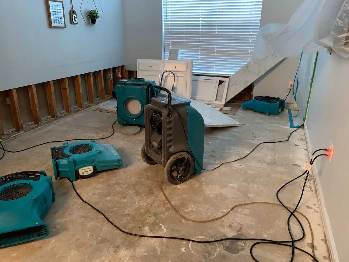 Dehumidifier in flood-cut room for Water Extraction & Removal in Keene